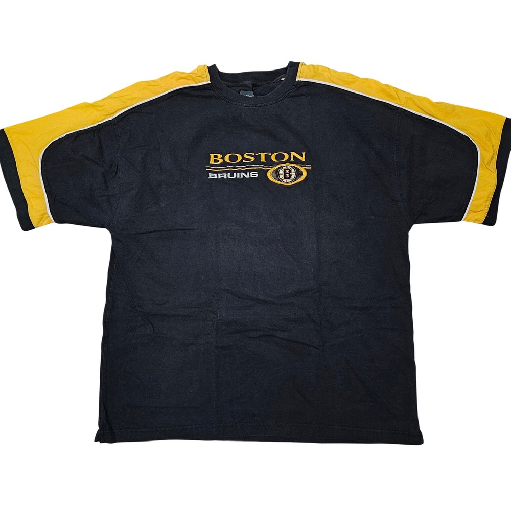 Pro Edge Boston Bruins NHL Mens 3XL Black Gold Embroidered Cotton T-Shirt
